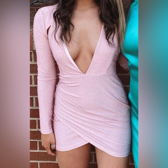 Pink Sparkly Superdown mini dress. Size small. Worn once - Picture 2 of 3